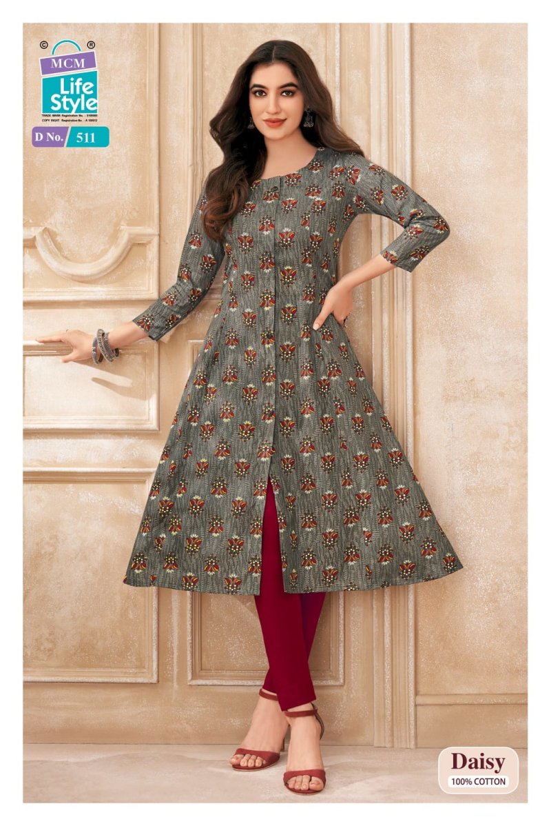 Daisy Vol 5 By Mcm Cotton Printed A Line Flair Kurtis 